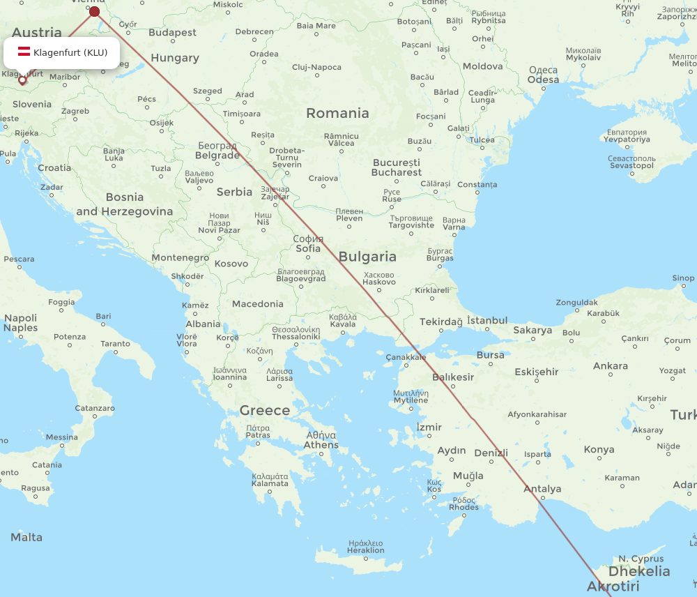 TLV-KLU flight routes