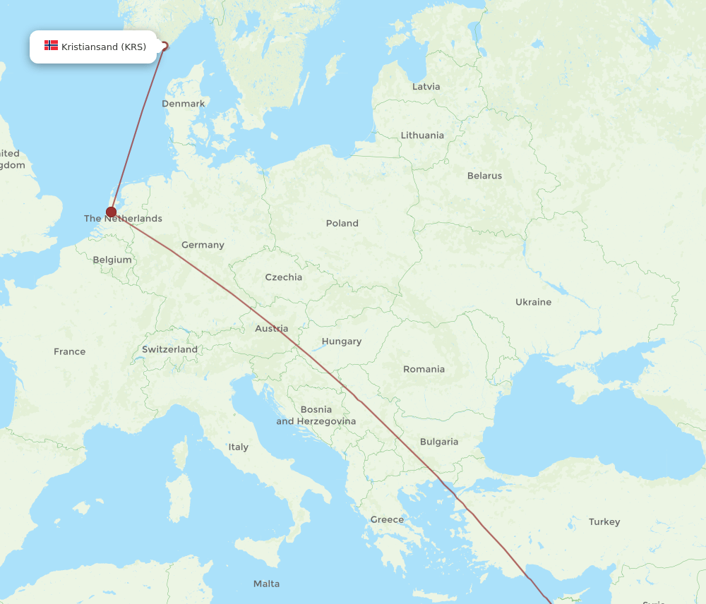TLV-KRS flight routes