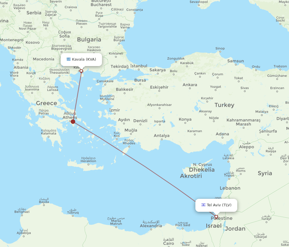 TLV-KVA flight routes