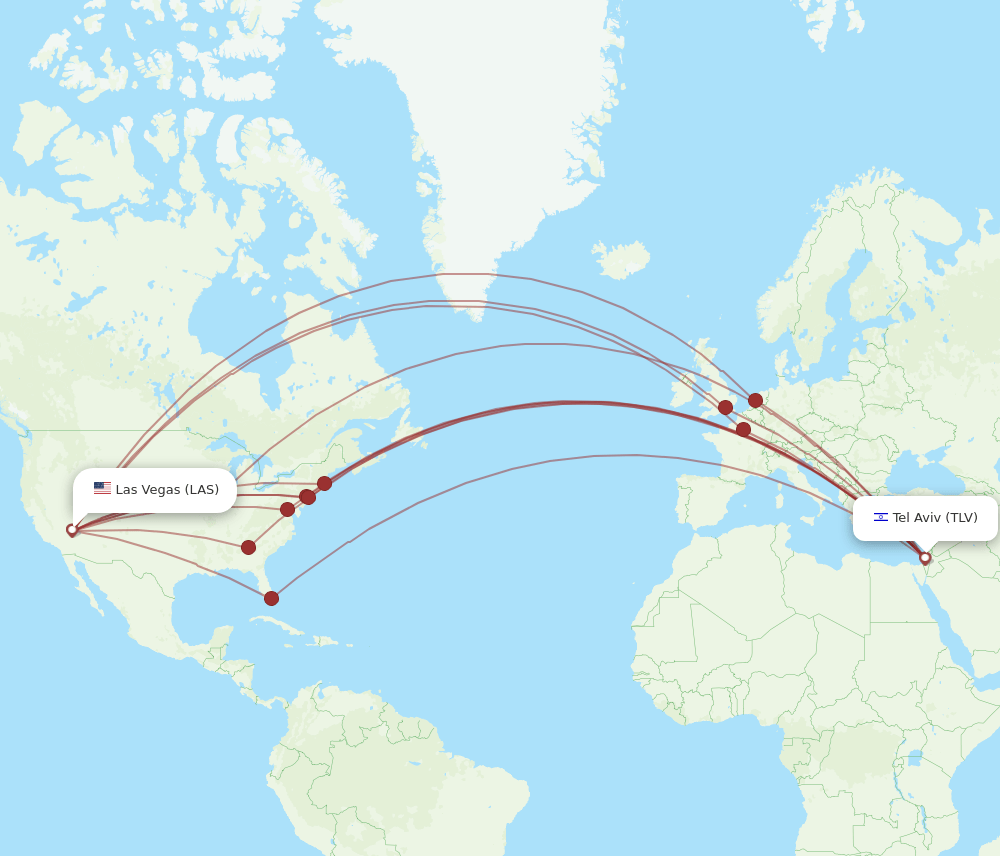 TLV-LAS flight routes
