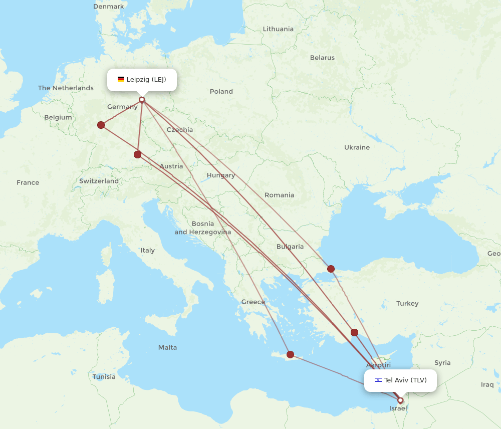 TLV-LEJ flight routes