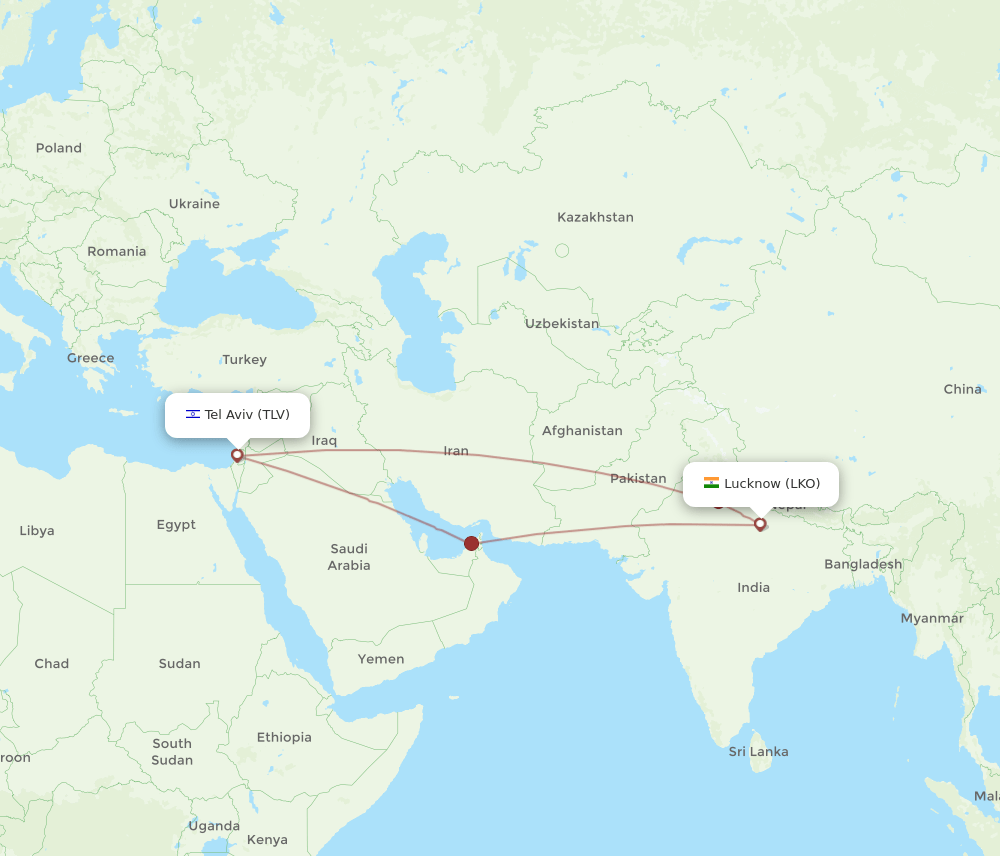 TLV-LKO flight routes