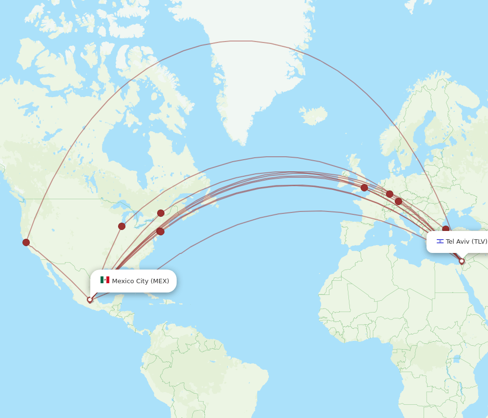 TLV-MEX flight routes