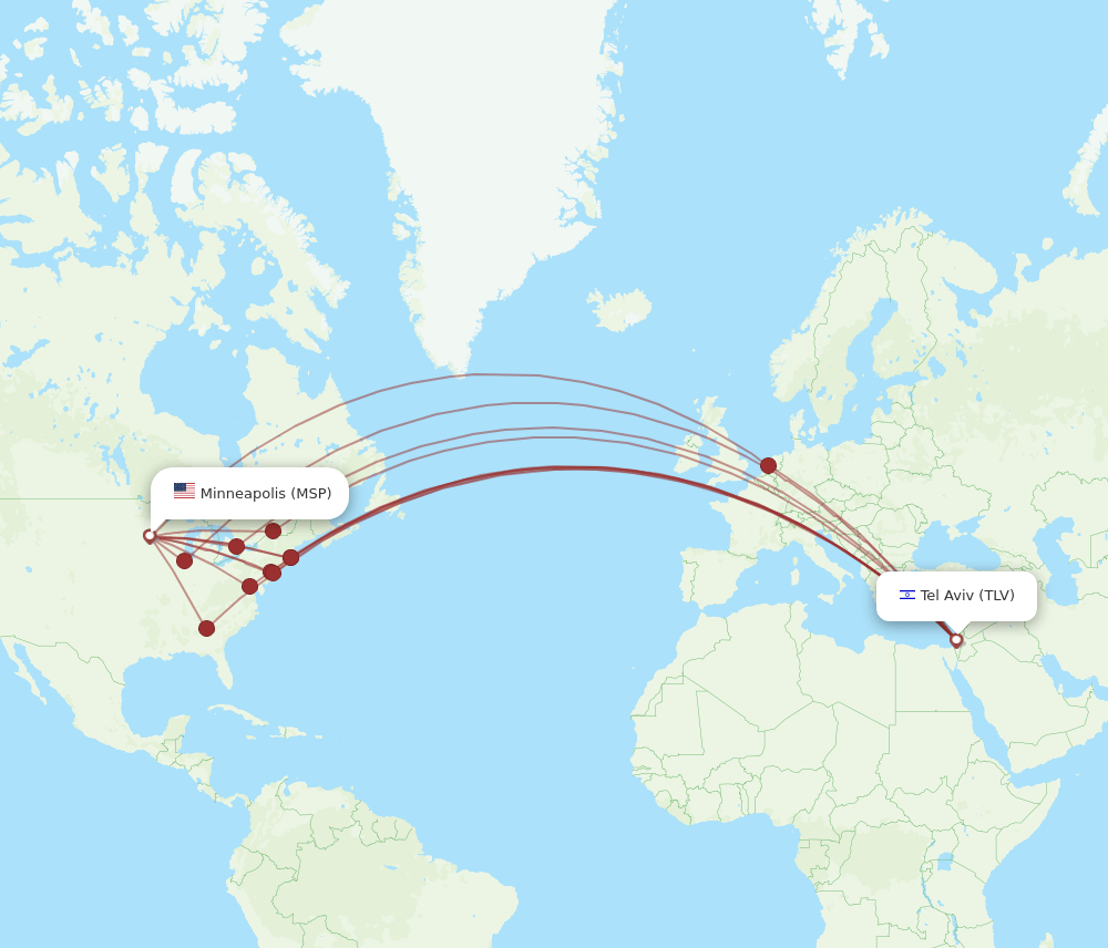TLV-MSP flight routes
