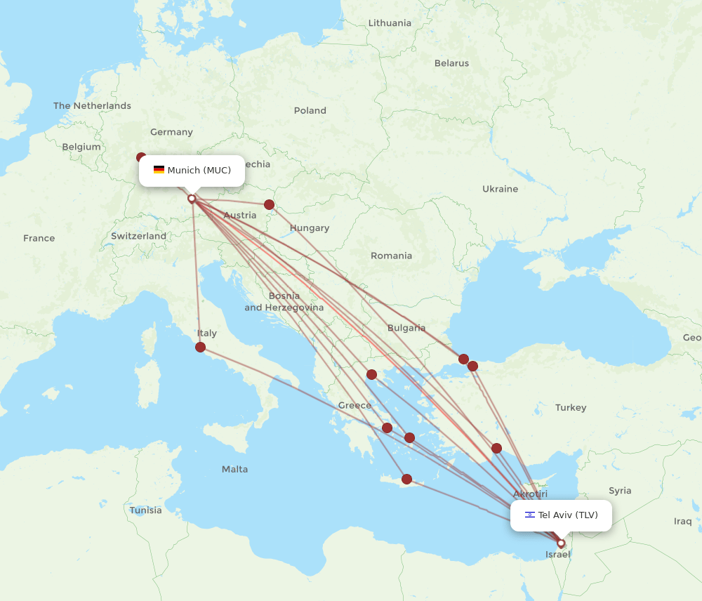 TLV-MUC flight routes