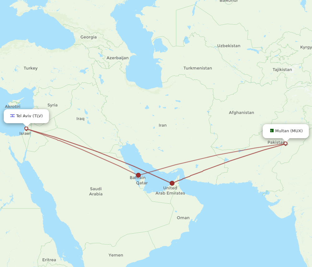 TLV-MUX flight routes
