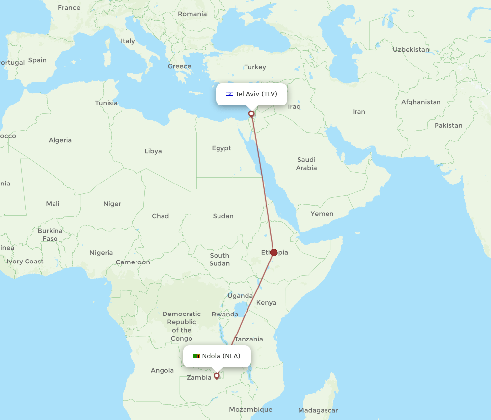 TLV-NLA flight routes