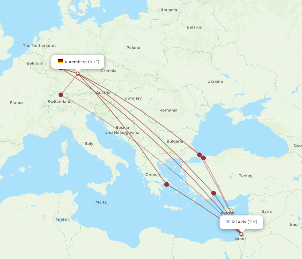 TLV-NUE flight routes