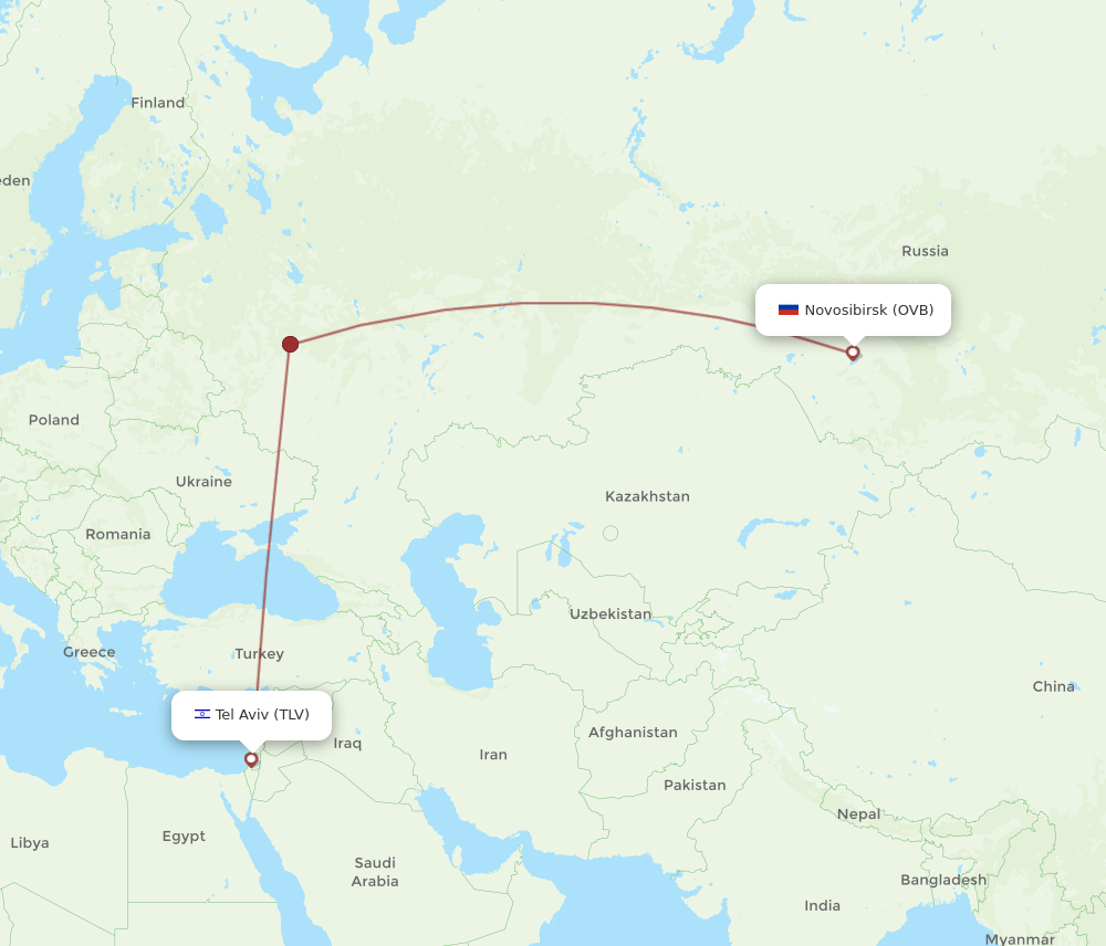 TLV-OVB flight routes