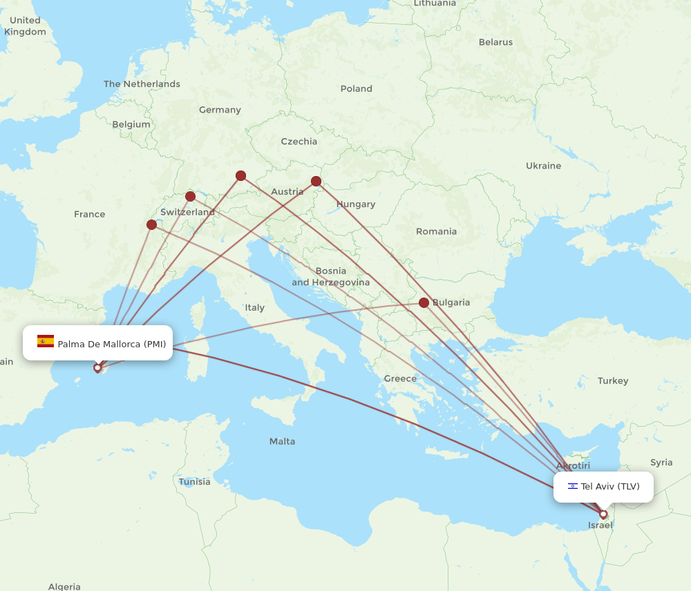 TLV-PMI flight routes