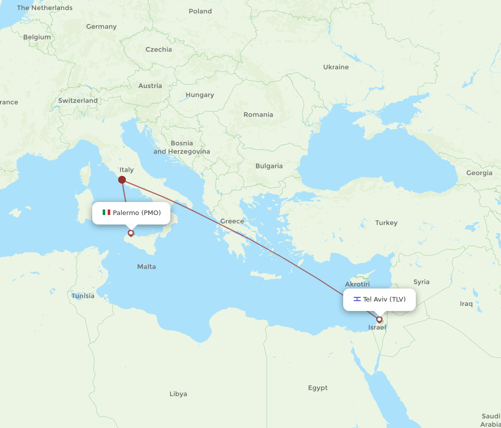 TLV-PMO flight routes