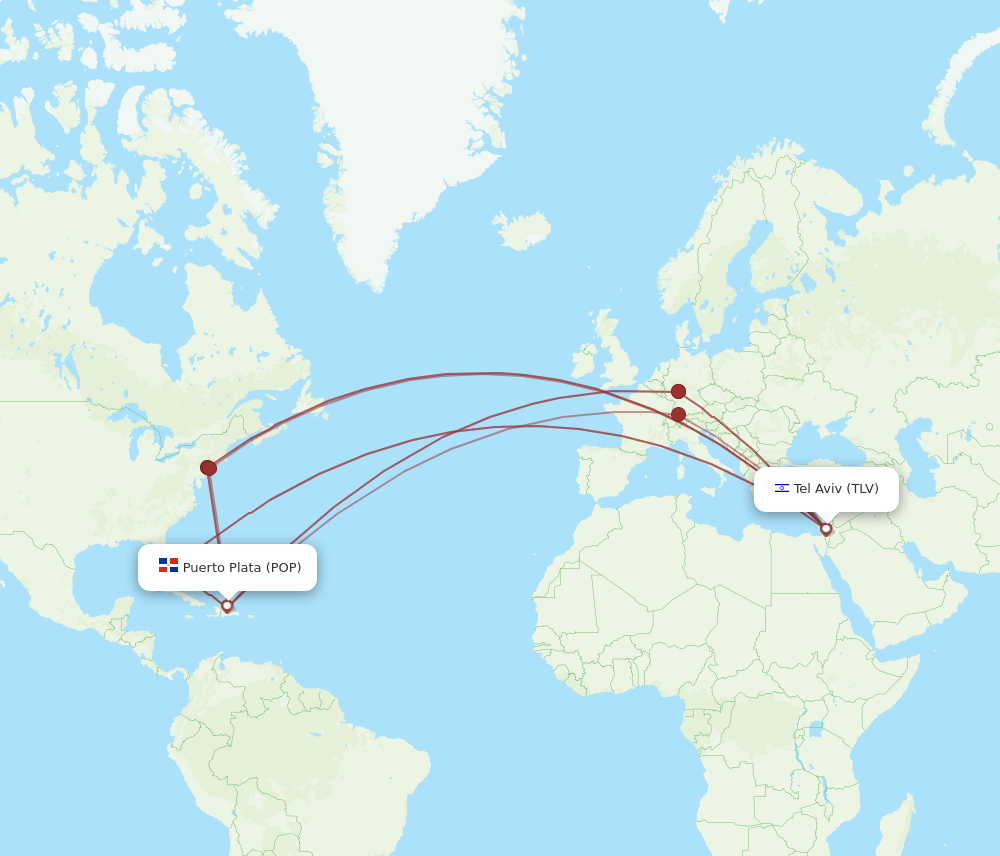 TLV-POP flight routes