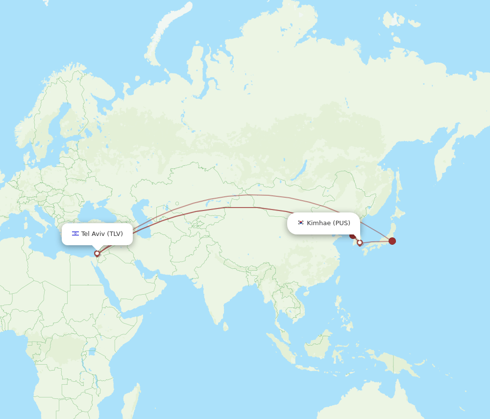 TLV-PUS flight routes
