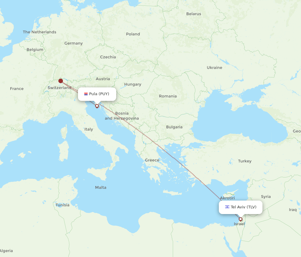 TLV-PUY flight routes