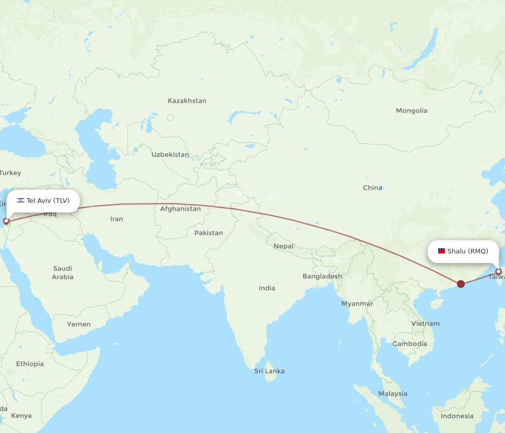 TLV to RMQ flights and routes map