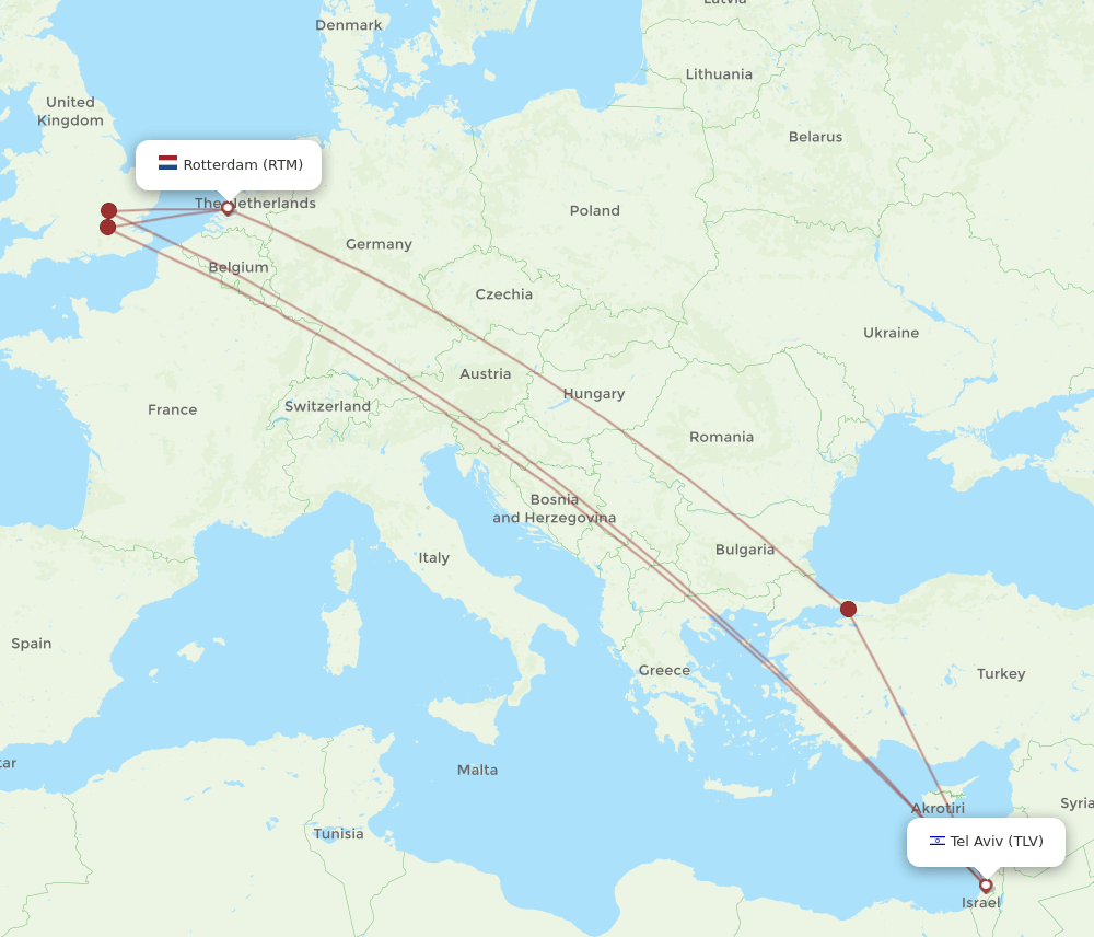 TLV-RTM flight routes