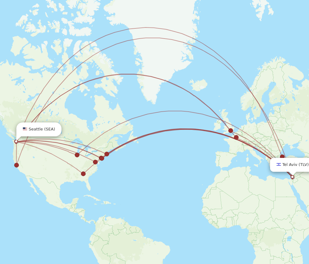 TLV-SEA flight routes