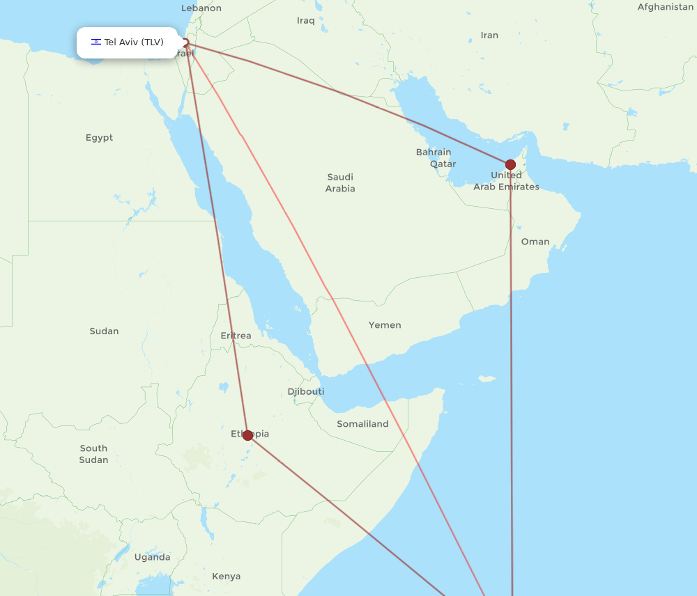 TLV to SEZ flights and routes map