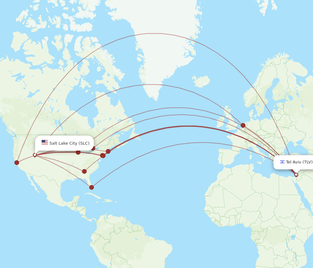 TLV-SLC flight routes