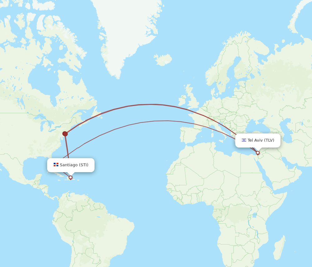 TLV-STI flight routes