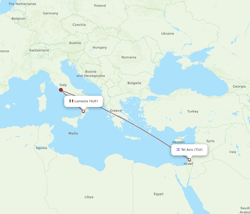 TLV-SUF flight routes