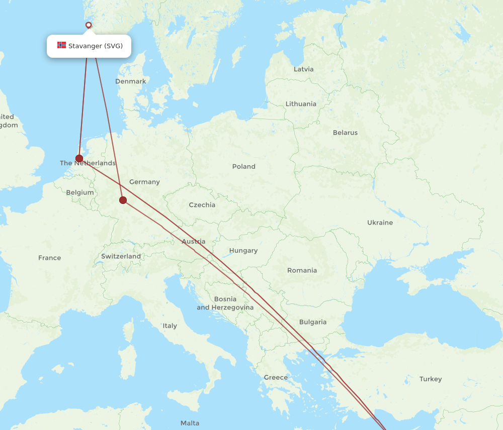 TLV-SVG flight routes