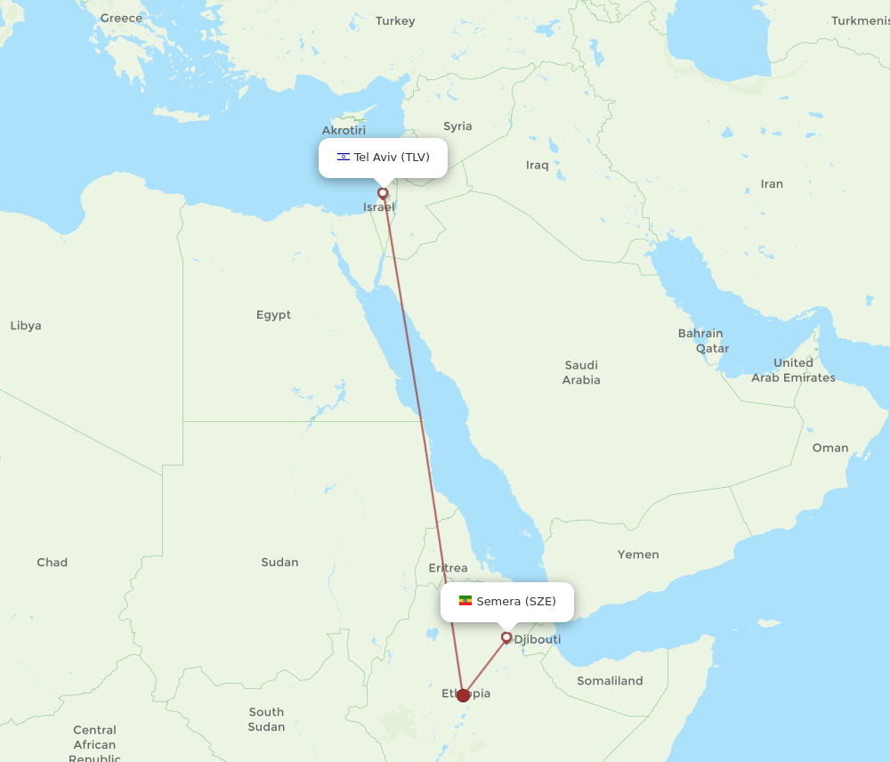 TLV-SZE flight routes