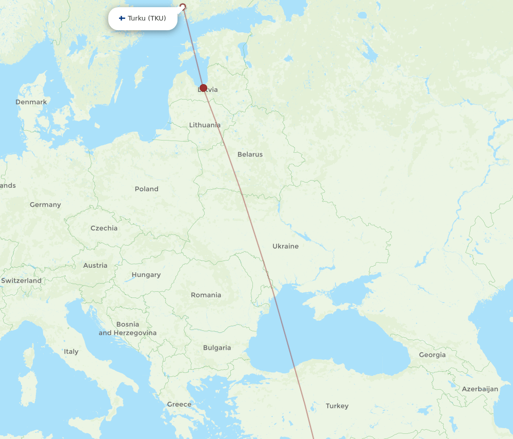 TLV-TKU flight routes