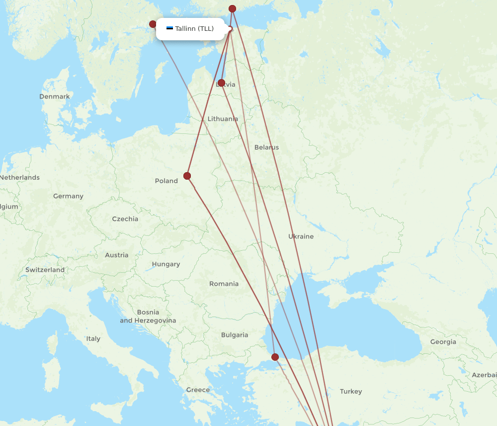 TLV-TLL flight routes
