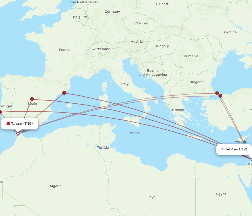 TLV-TNG flight routes