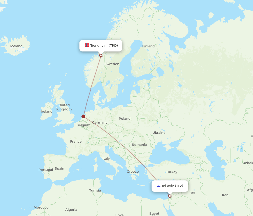 TLV-TRD flight routes