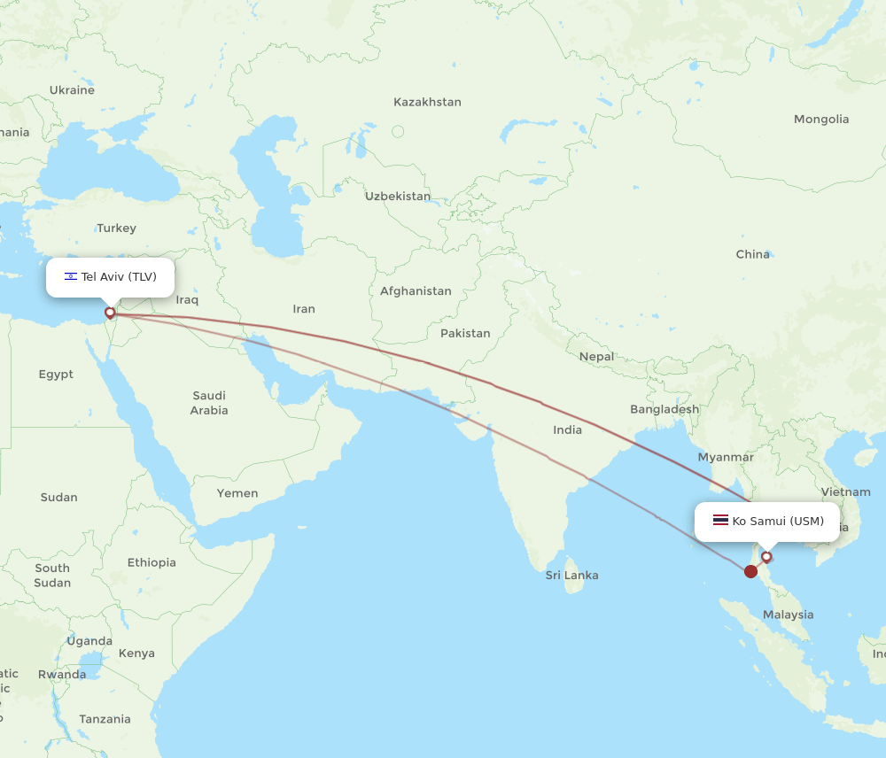 TLV-USM flight routes