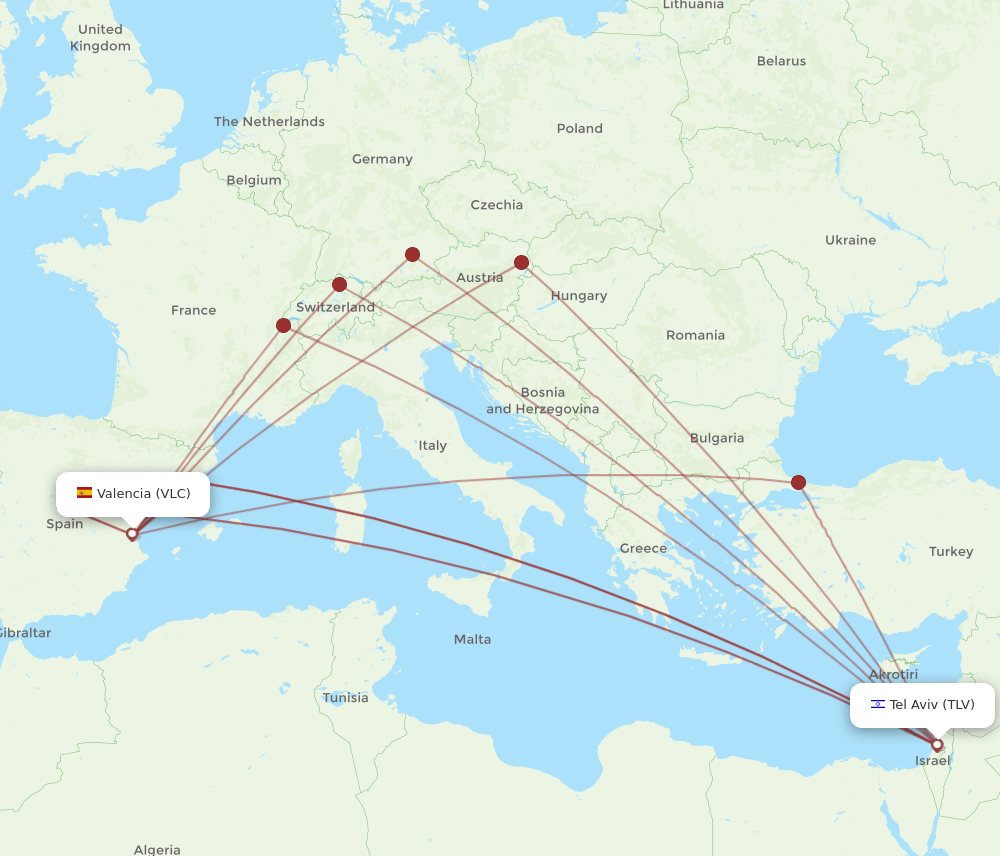 TLV-VLC flight routes