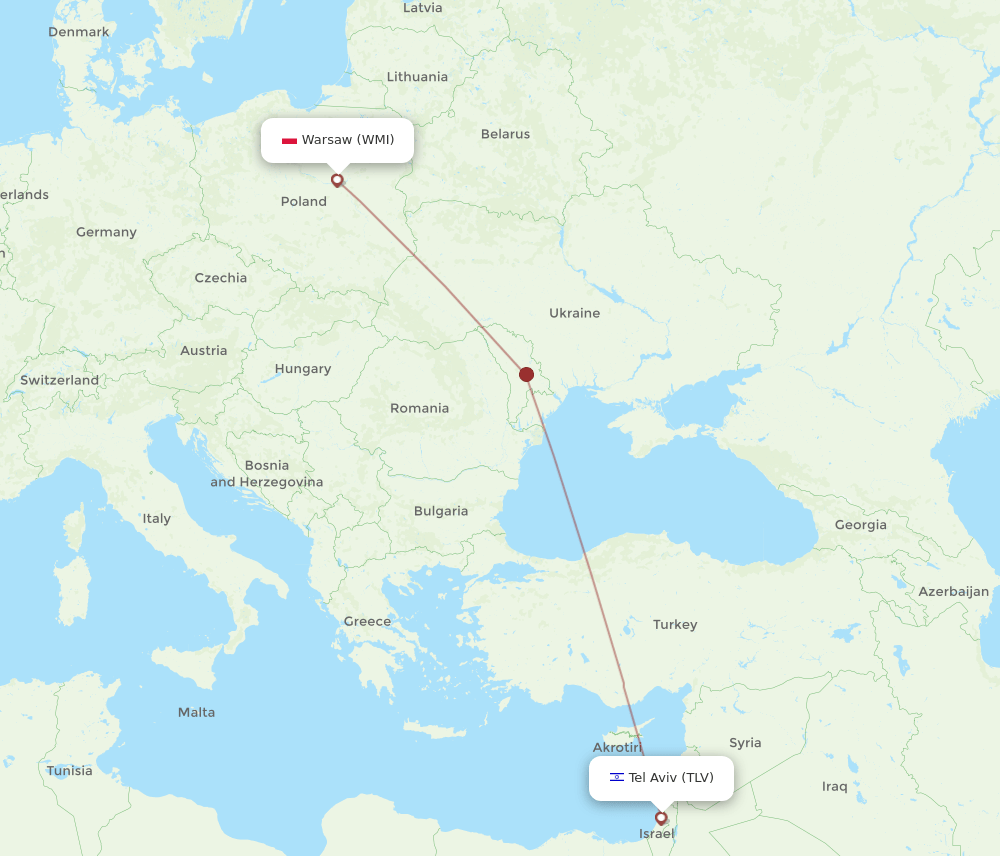 WMI to TLV flights and routes map