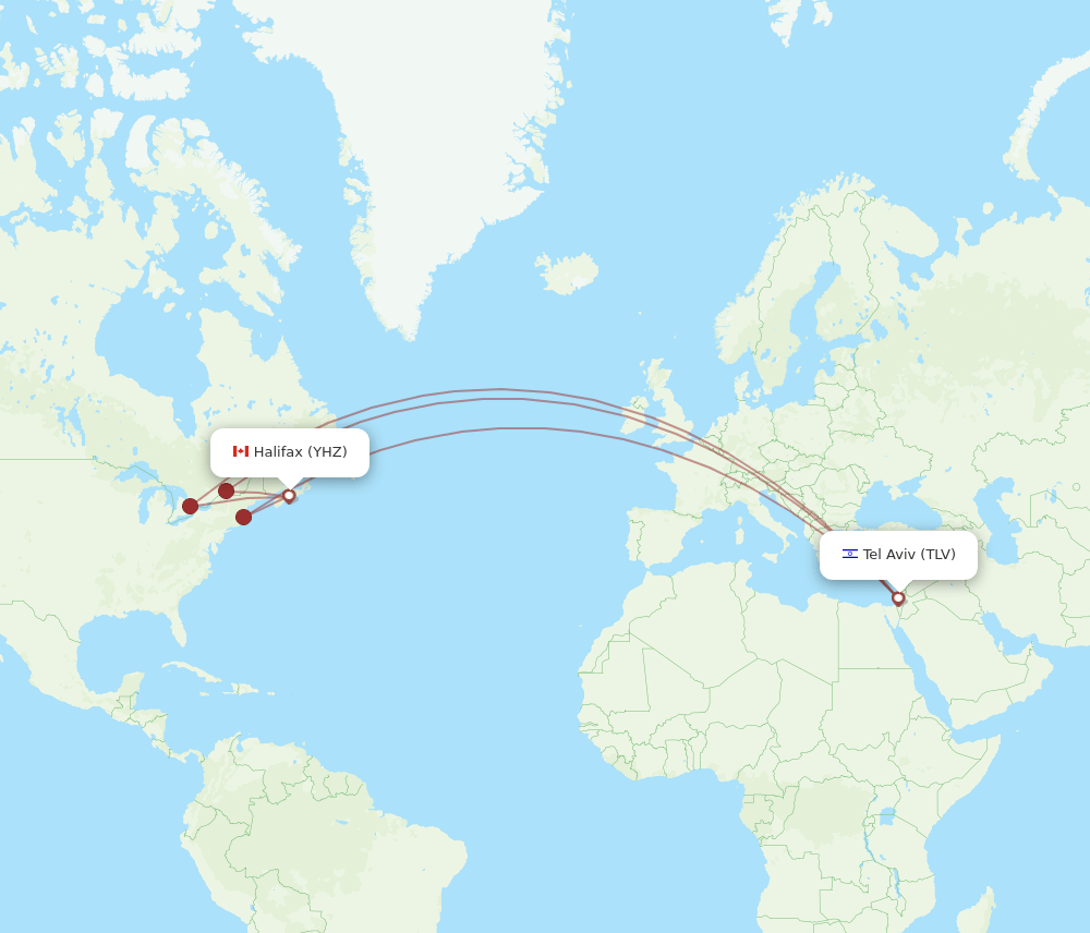 TLV-YHZ flight routes