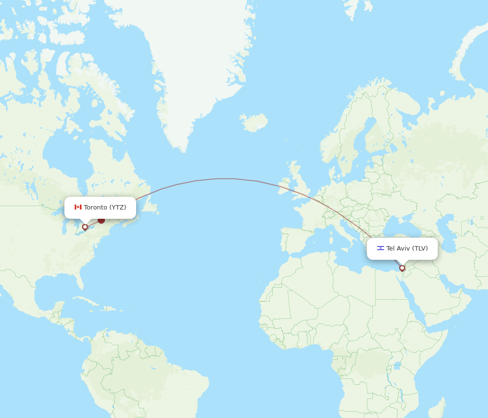 TLV-YTZ flight routes