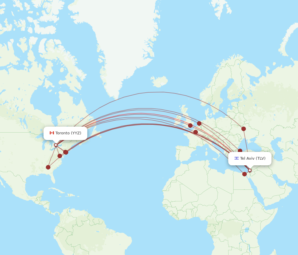 TLV-YYZ flight routes