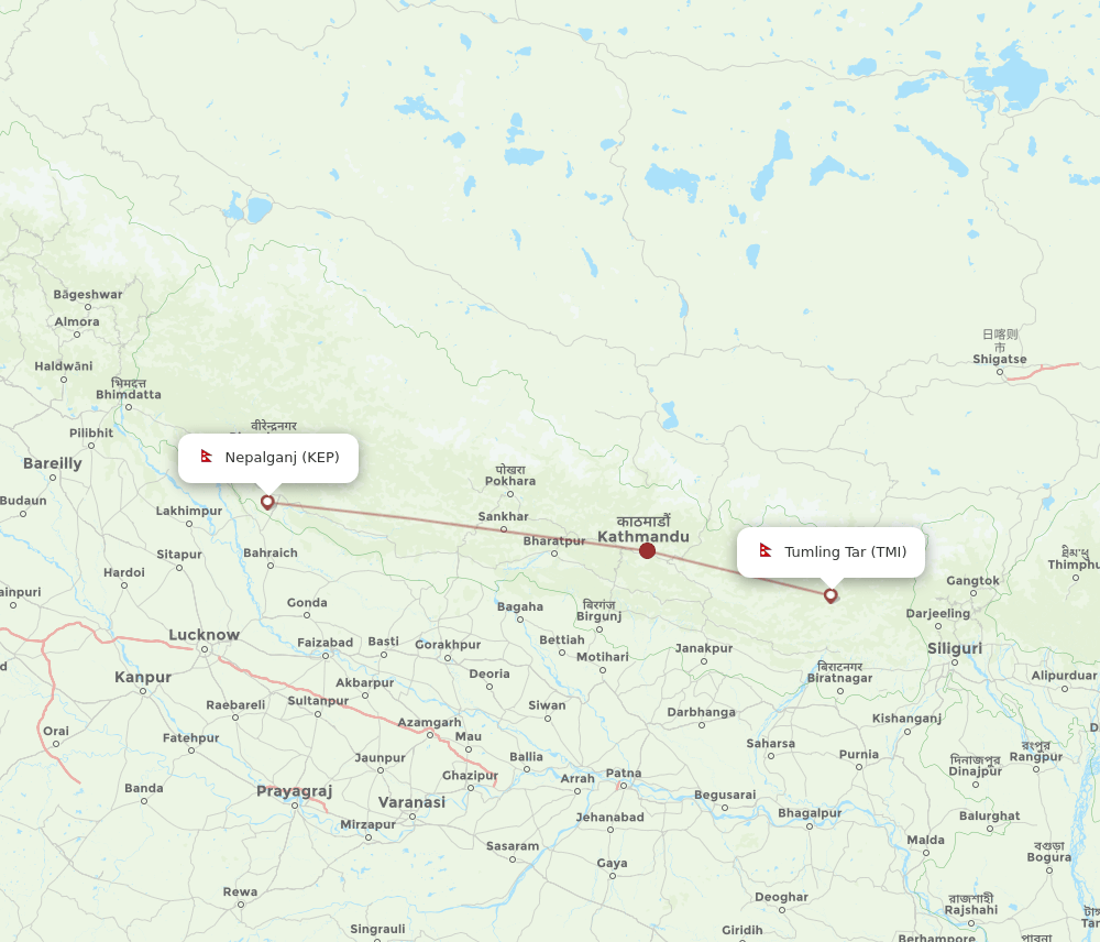 TMI to KEP flights and routes map