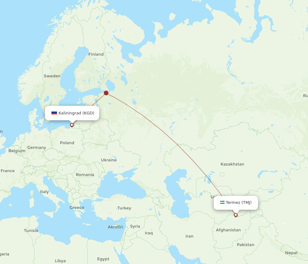 TMJ-KGD flight routes