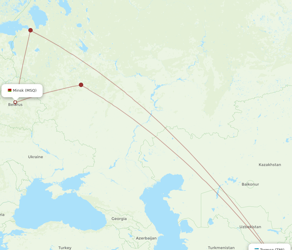 TMJ to MSQ flights and routes map