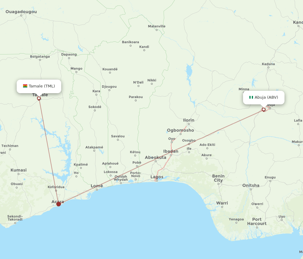 TML-ABV flight routes