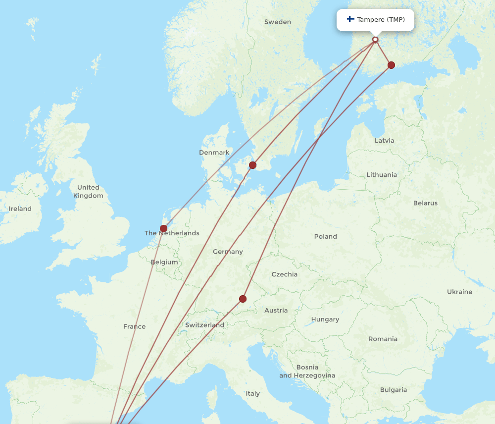 TMP to ALC flights and routes map