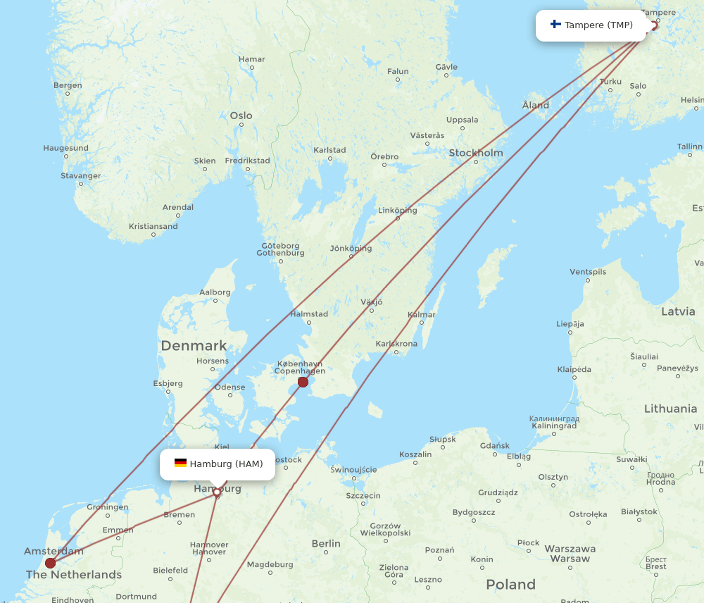TMP-HAM flight routes