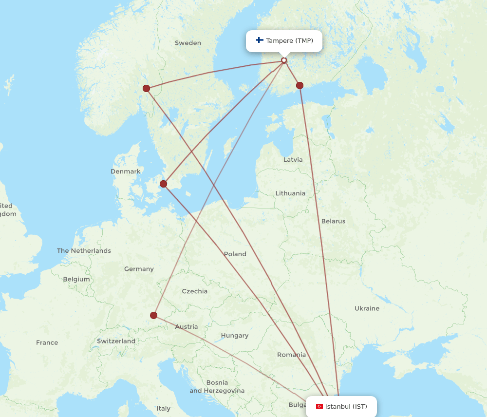 TMP-IST flight routes