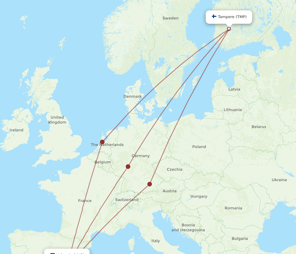 TMP-VLC flight routes