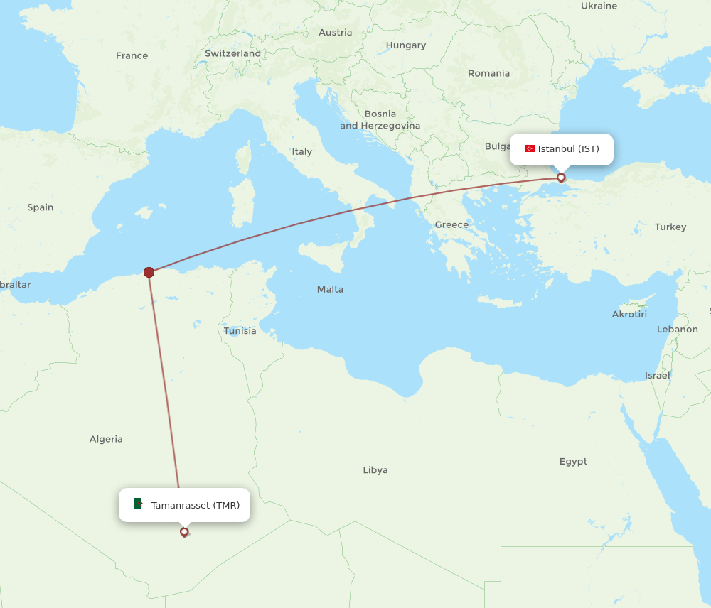TMR-IST flight routes