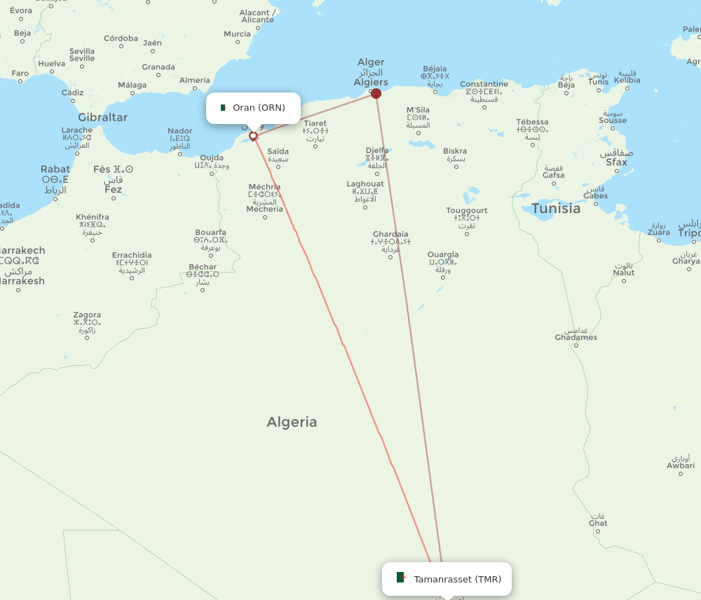 TMR-ORN flight routes