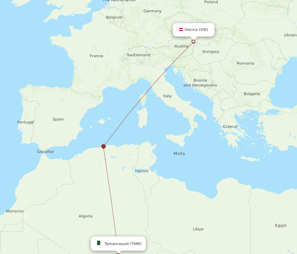 TMR-VIE flight routes