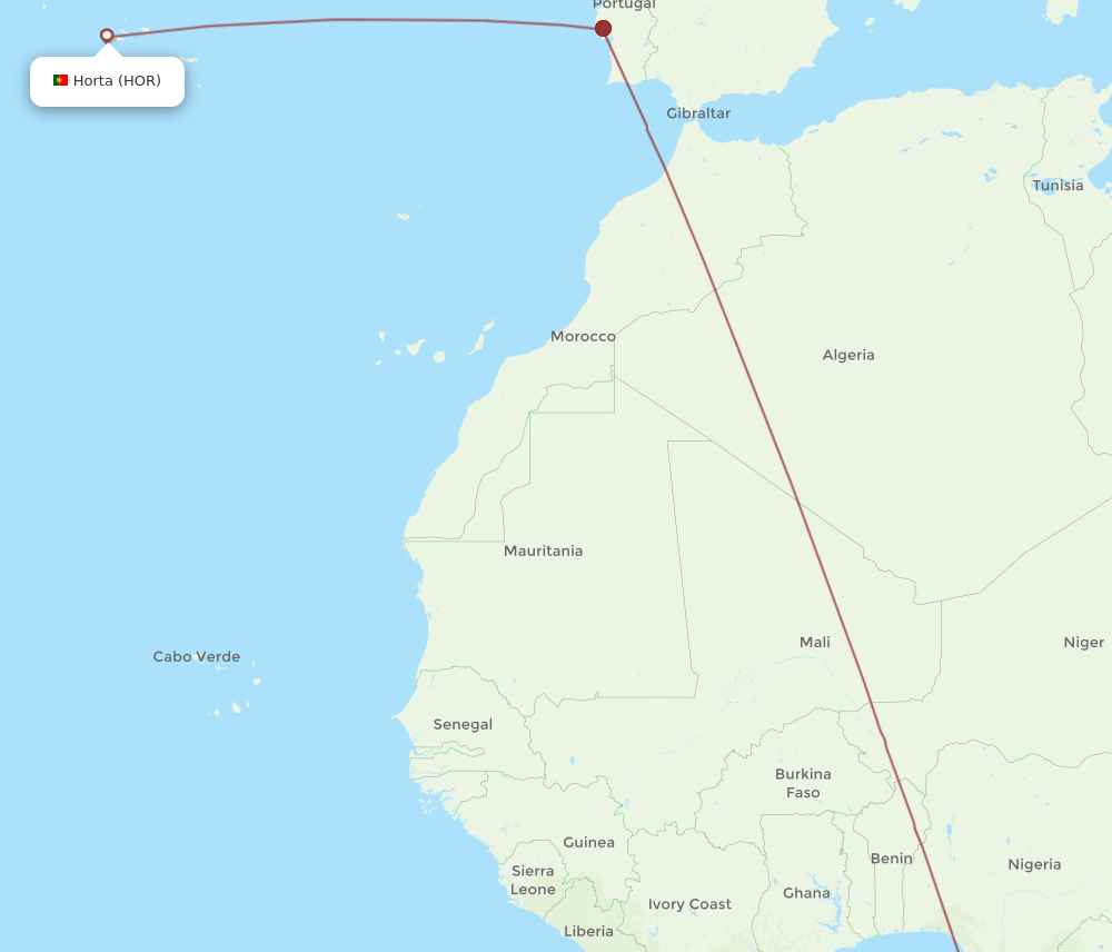 HOR to TMS flights and routes map