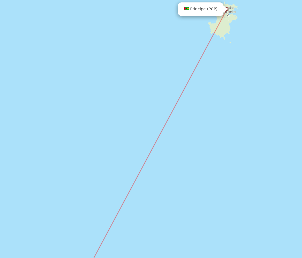 Sao Tome Island - Principe route map and flight paths